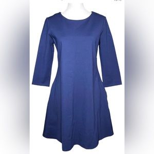 Jude Connally  3/4 Sleeve Navy Blue Dress